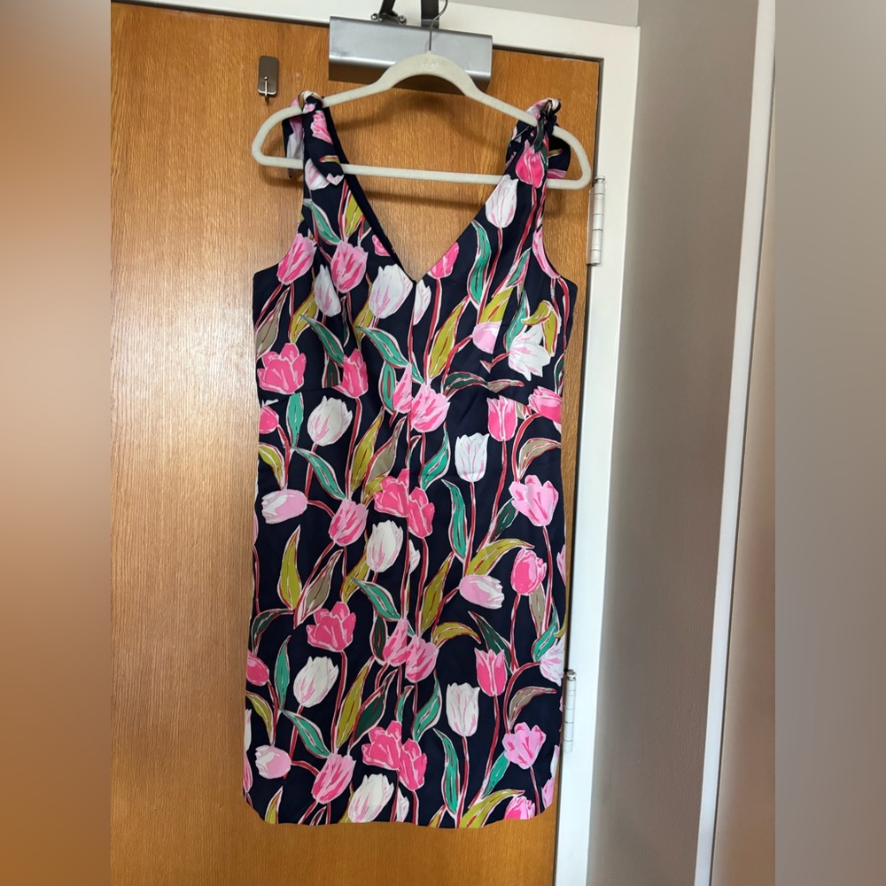 Floral Sleeveless Dress - Pink and Navy